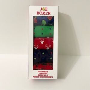 Joe Boxer Men's Holiday Christmas Socks Set 5 Pairs Size 7-12